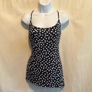 A-8 Loft Black & White Dot Sleeveless Pullover Tank Top Size L